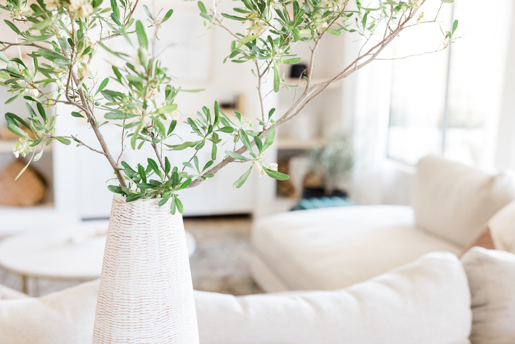 White Wicker Vase in the Living Room